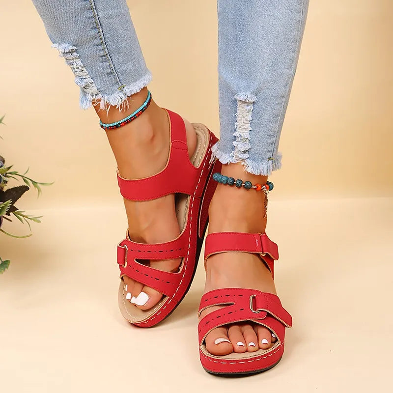 Women Sandals Soft Bottom Wedge Heels Sandals Summer Shoes Women Platform Sandalias Mujer Elegant Wedges Shoes For Women Tacon