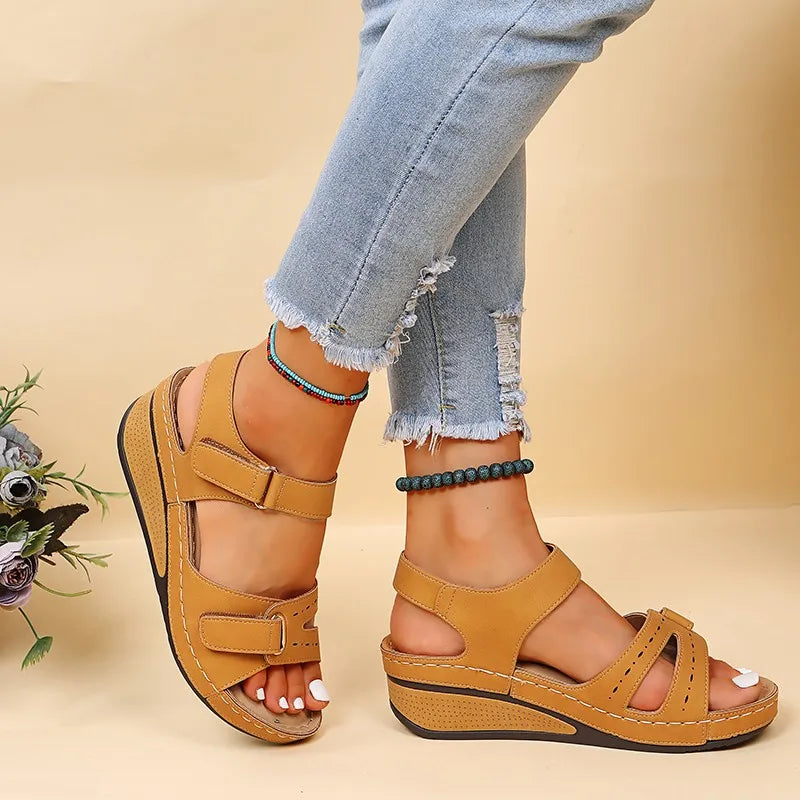 Women Sandals Soft Bottom Wedge Heels Sandals Summer Shoes Women Platform Sandalias Mujer Elegant Wedges Shoes For Women Tacon